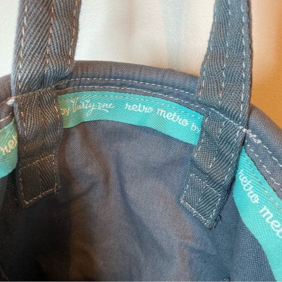 Thirty-One Gray Tote with Lace and Chevron Accents - Picture 3 of 8